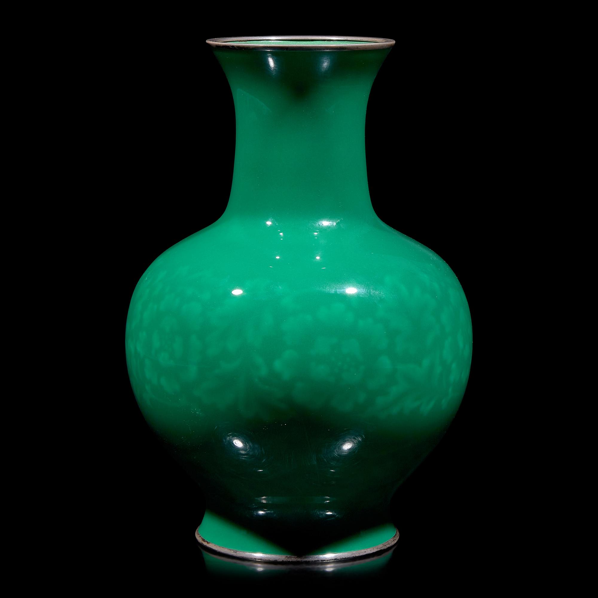 A Japanese Silver-Mounted Enamel Vase, Ando Jubei Studio, Circa 1950-1960