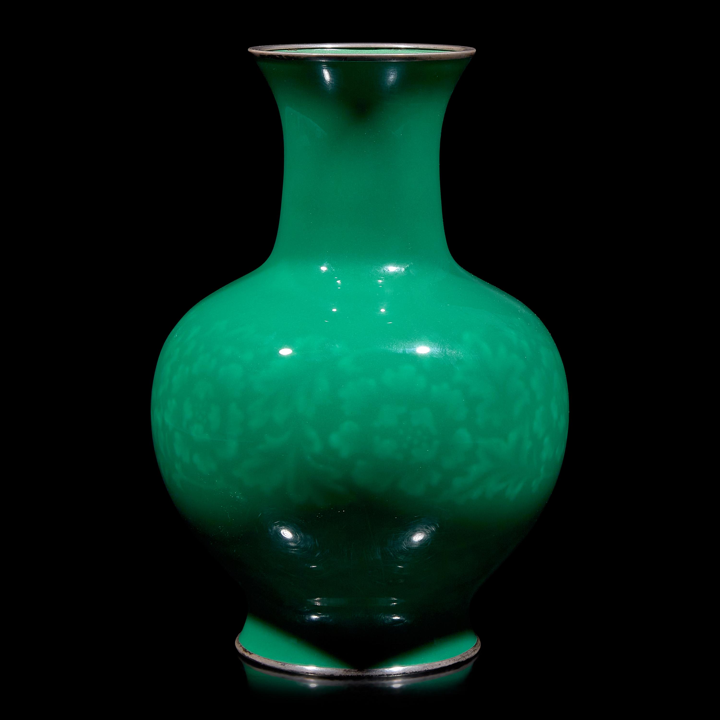 A Japanese Silver-Mounted Enamel Vase, Ando Jubei Studio, Circa 1950-1960