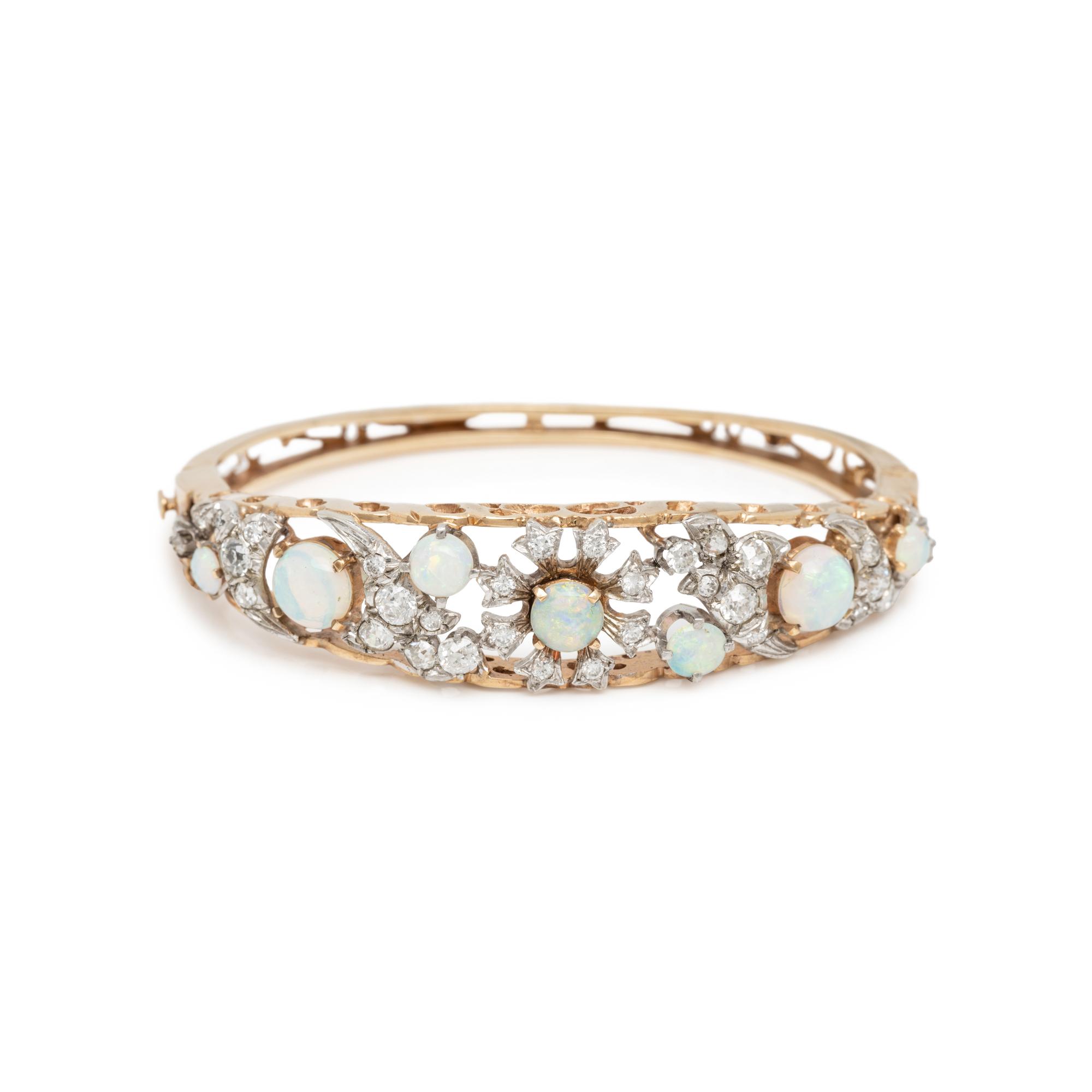 OPAL AND DIAMOND BANGLE BRACELET
