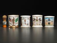 Four Porcelain Occupational Shaving Mugs