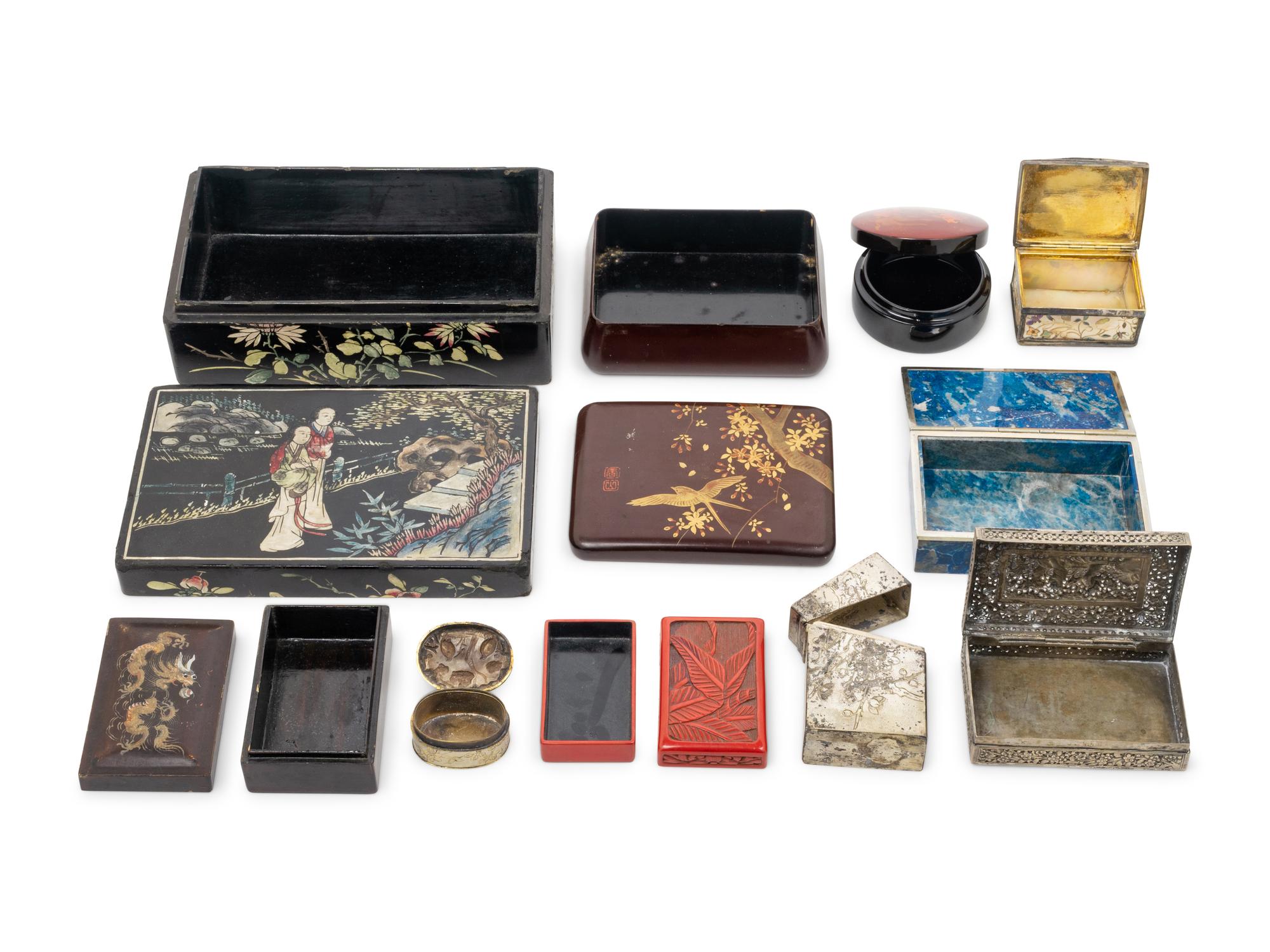 10 Chinese and Japanese Covered Boxes