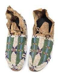Cheyenne Beaded Hide Moccasins