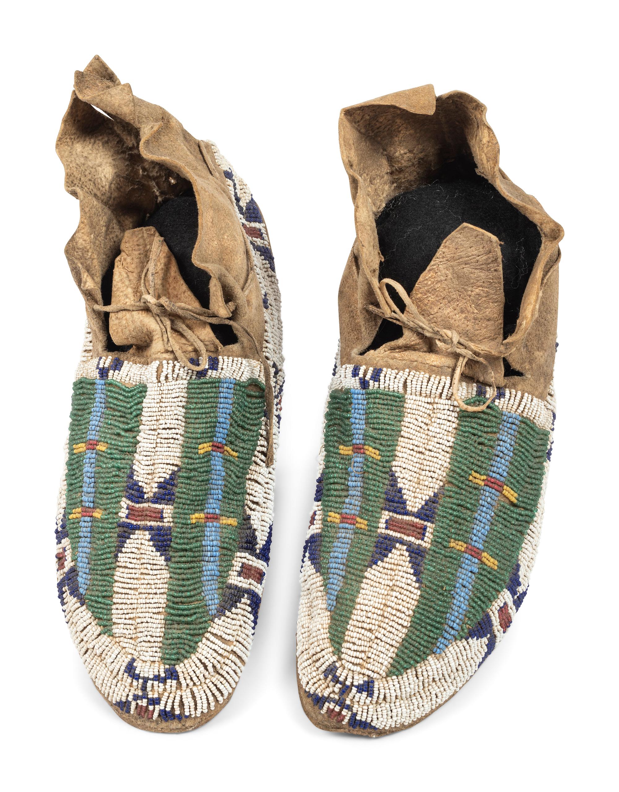 Cheyenne Beaded Hide Moccasins