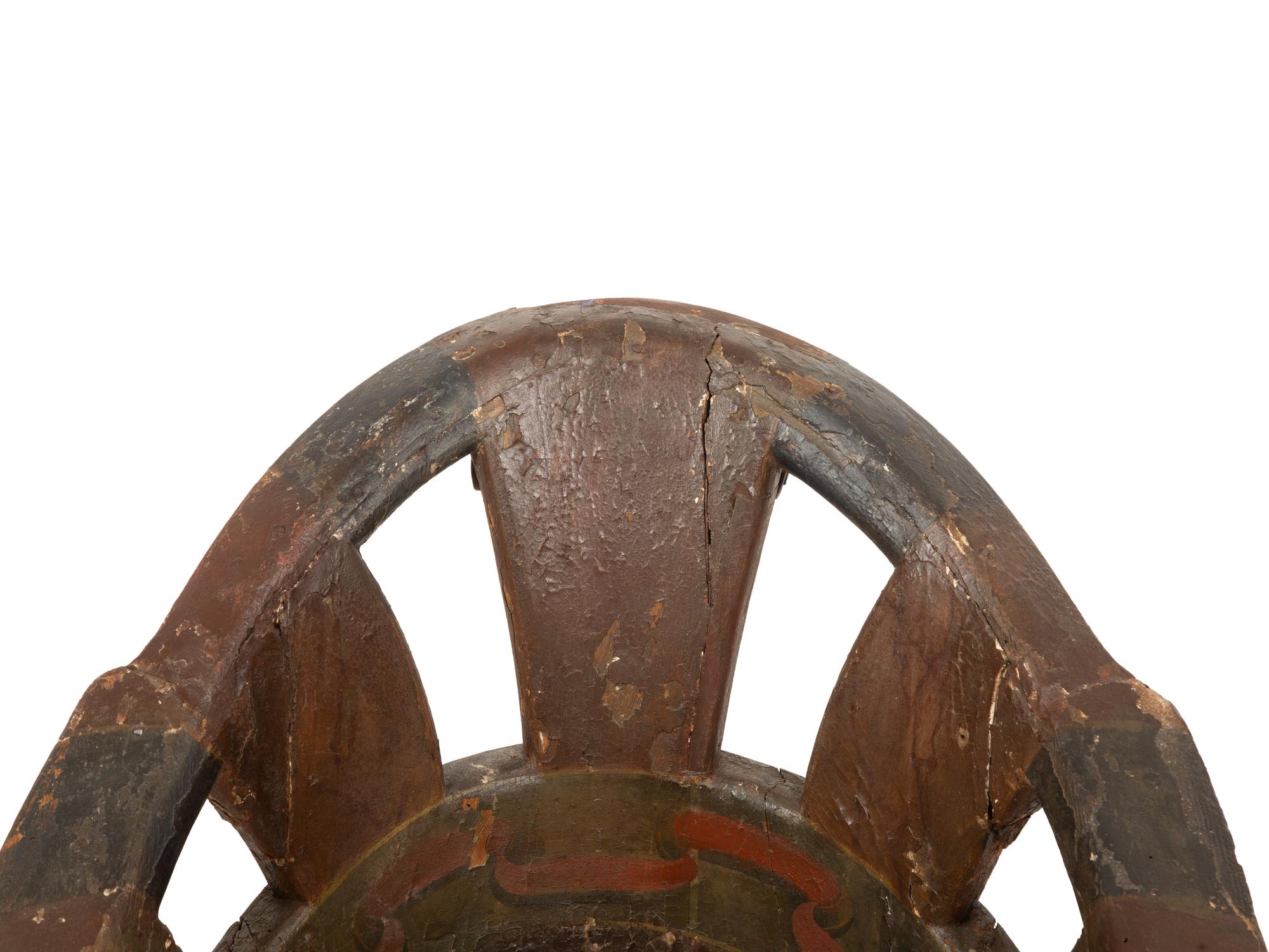 A Venetian Painted and Parcel Gilt Gondola Chair