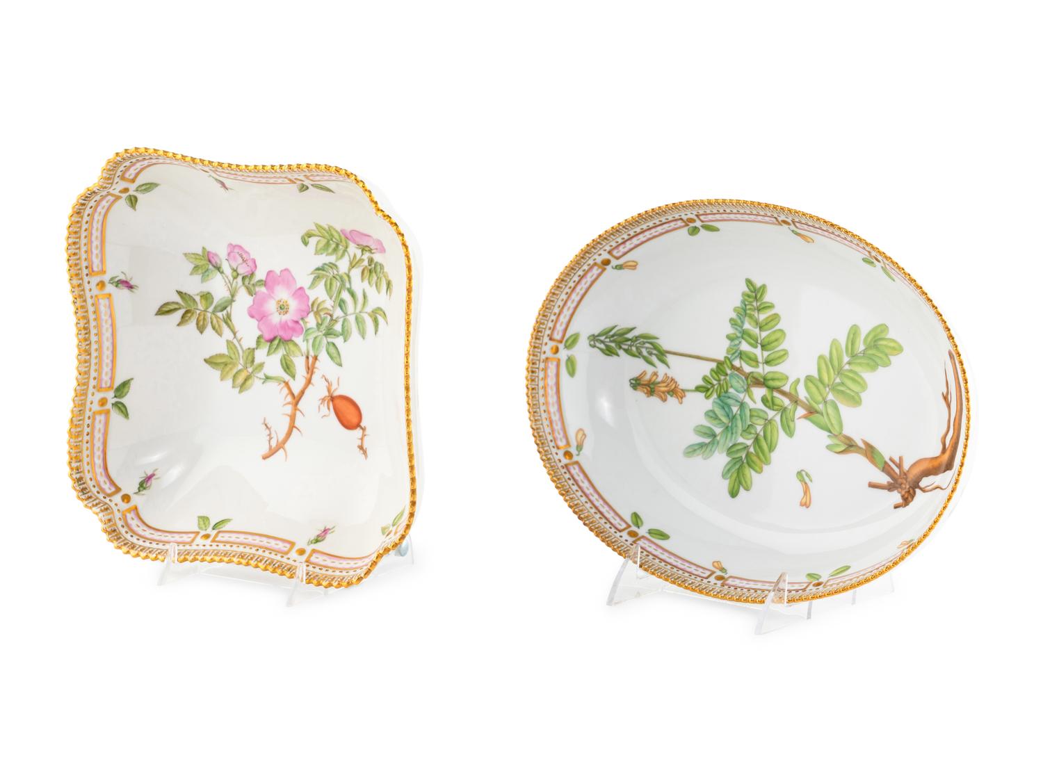 Two Royal Copenhagen Flora Danica Porcelain Serving Dishes