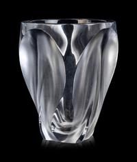 A Lalique Molded Glass Ingrid Vase