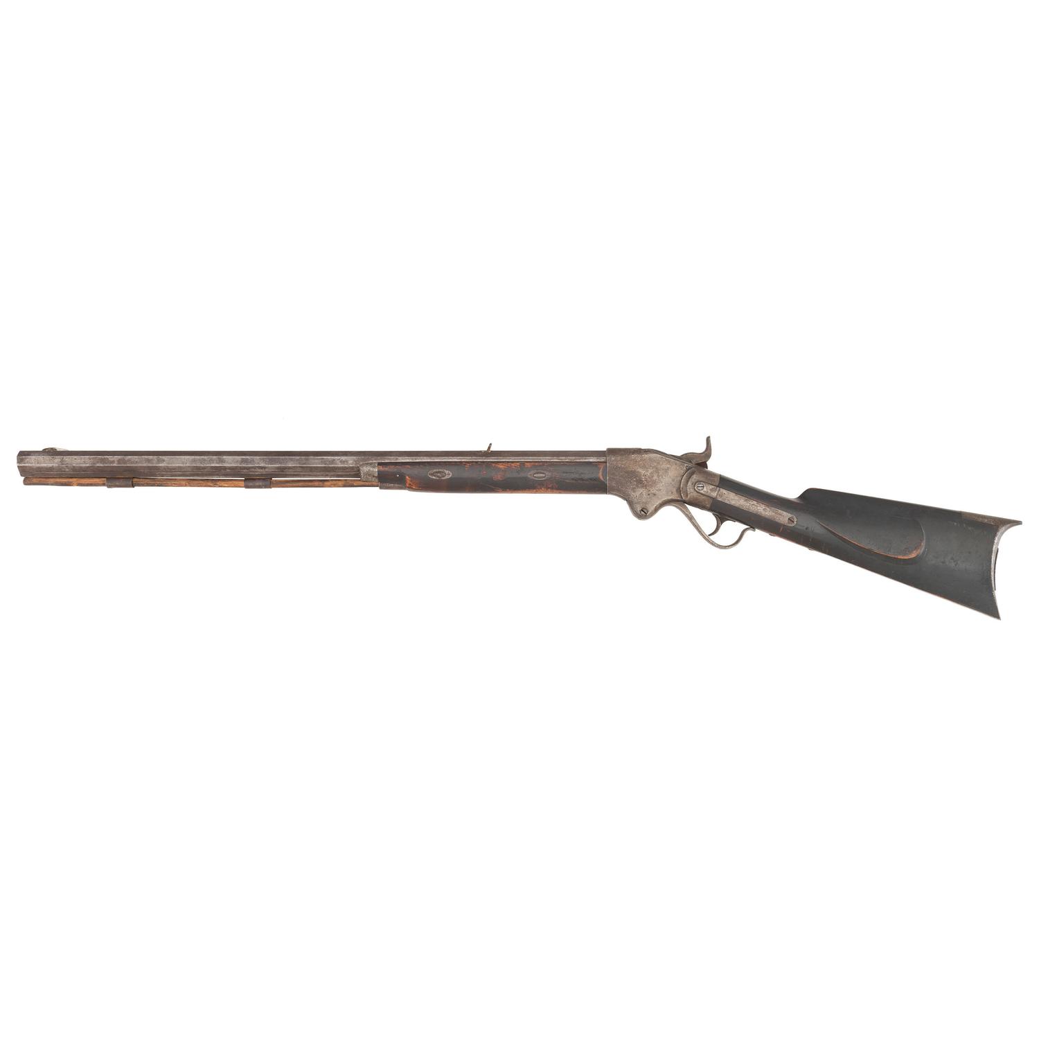 Rare Hawken Marked Spencer Carbine Alteration to Heavy Barreled Plains Rifle