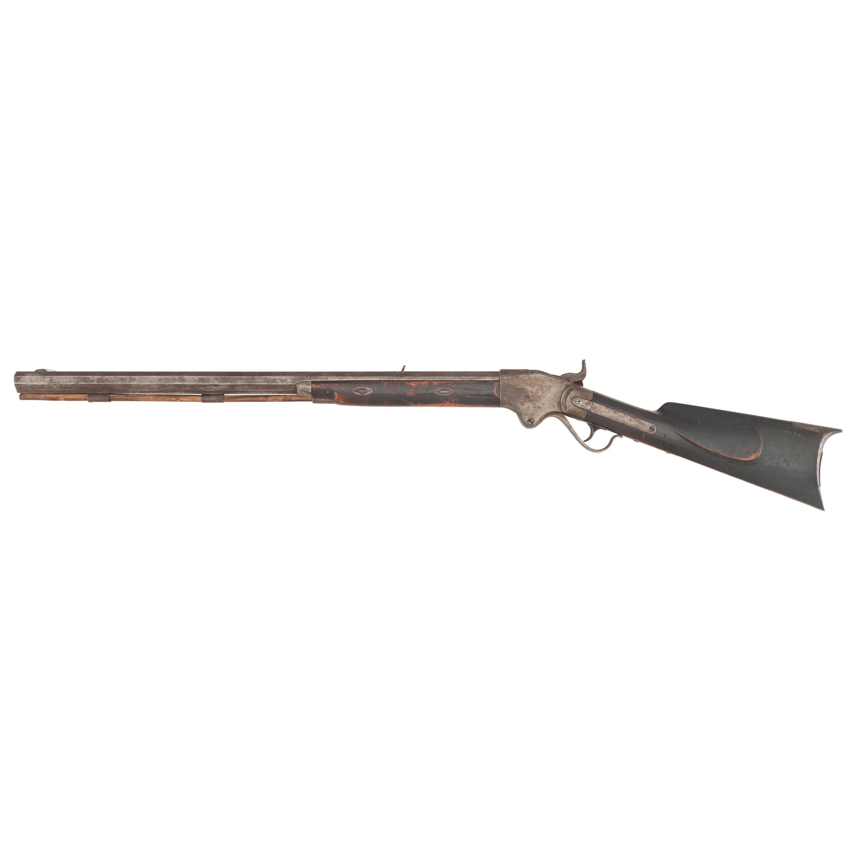 Rare Hawken Marked Spencer Carbine Alteration to Heavy Barreled Plains Rifle