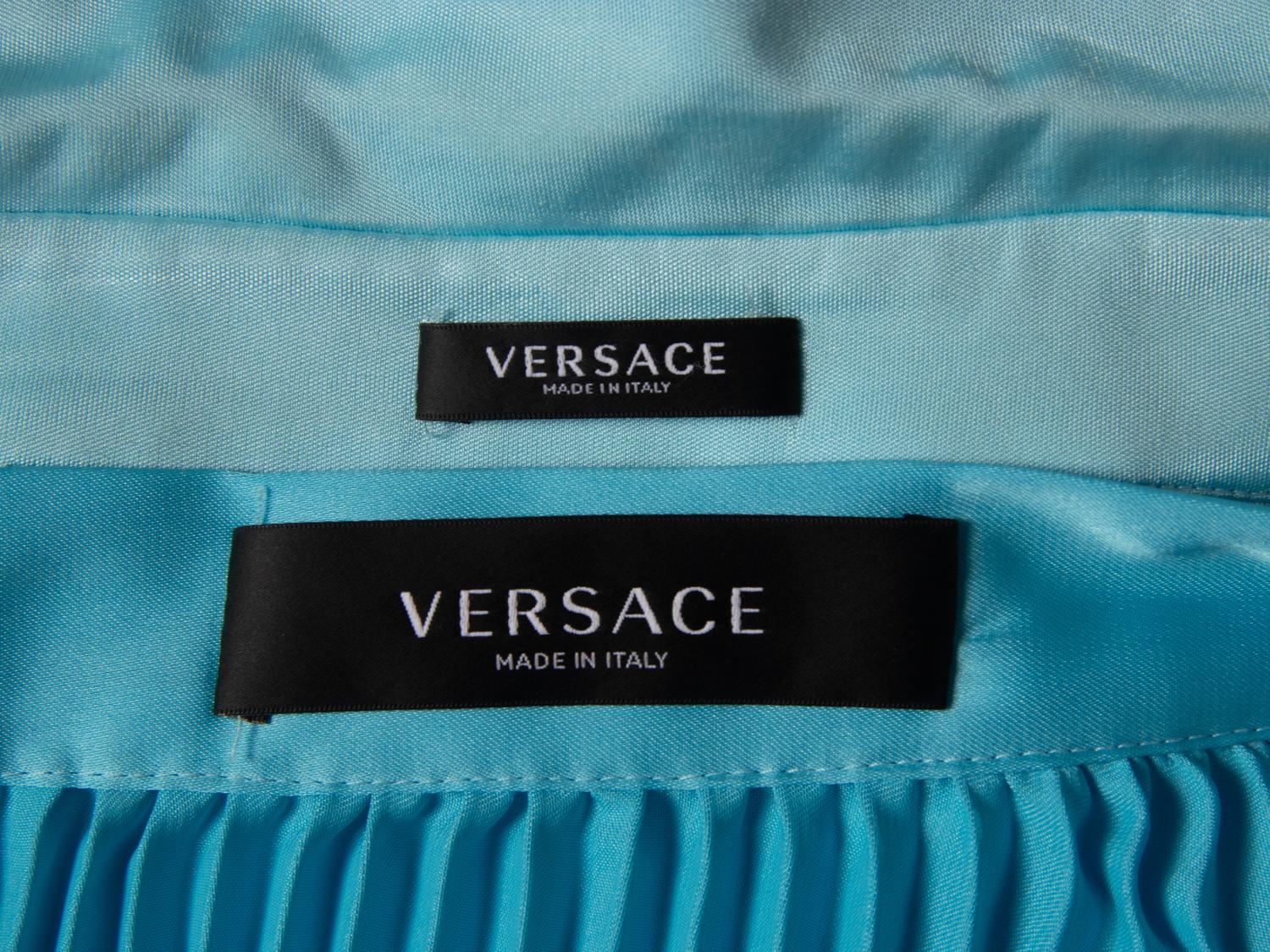 VERSACE, LIGHT BLUE SKIRT ENSEMBLE