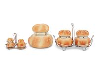 A Group of Royal Worcester Brioche à Tête Porcelain Table Articles