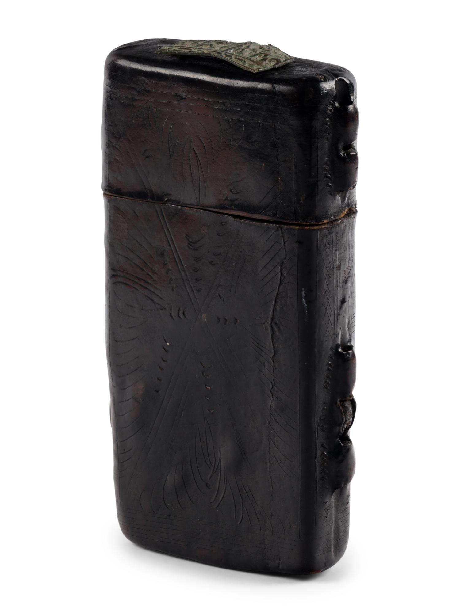 A BOOK BOX Book box, dark brown cuir-ciselé tooled leather [Austria (?), c. 1475-1500]