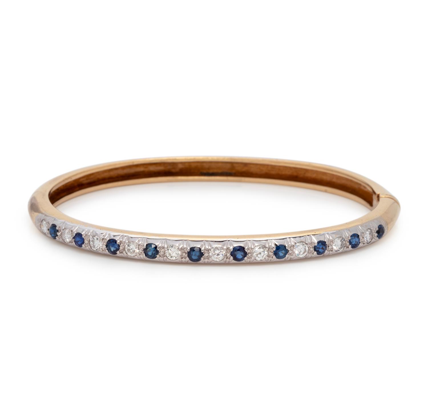 SAPPHIRE AND DIAMOND BANGLE BRACELET