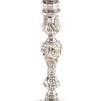 A Pair of George III Silver Two-Light Candelabra