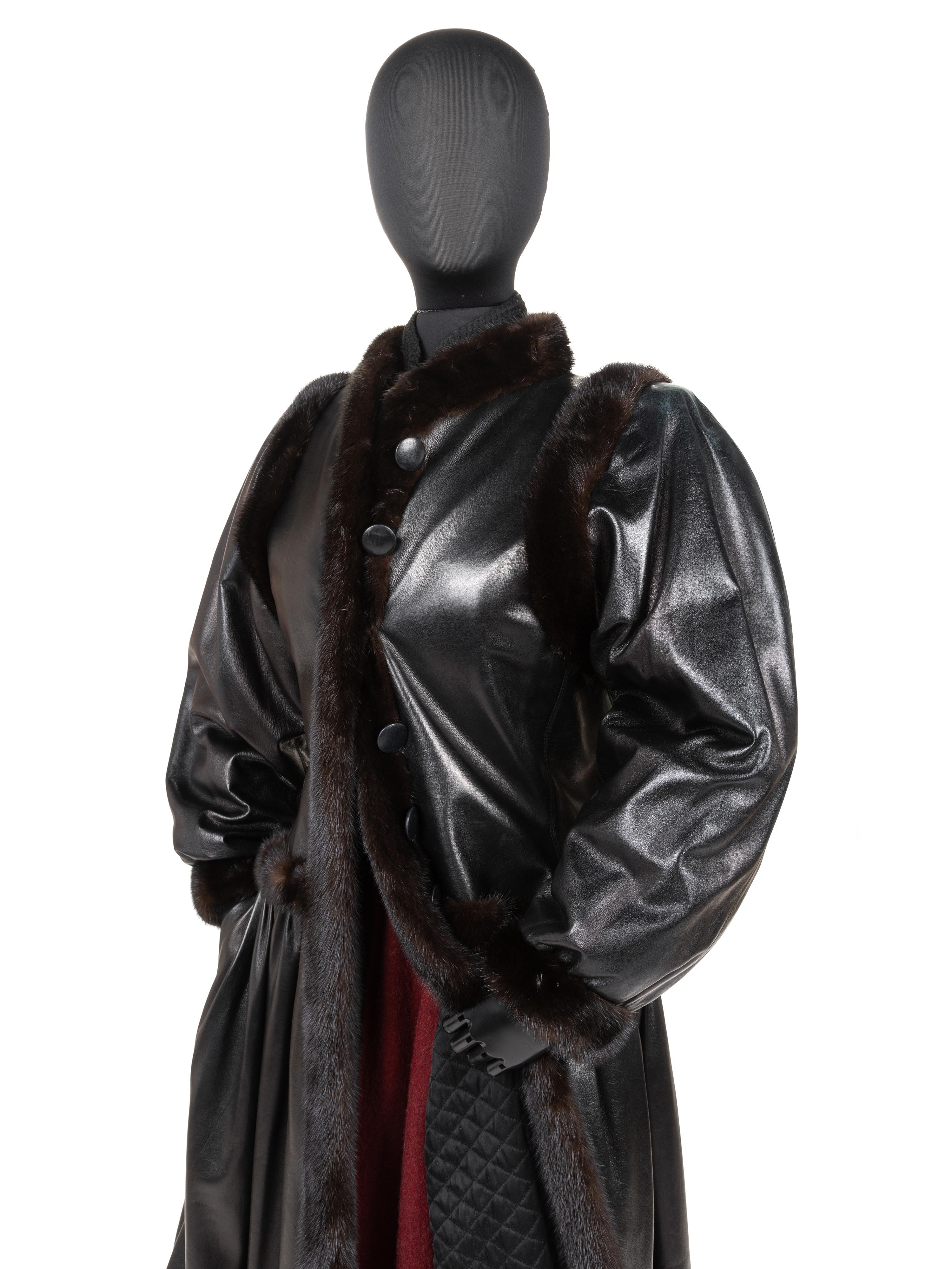 Yves Saint Laurent Haute Couture Leather Coat with Fur Trim, Fall 1976