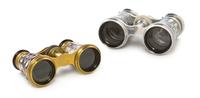 Two Pairs of French Opera Glasses, Width of first 4 inches.