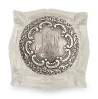 An Italian Silver Standish and a Silver Capped Inkwell — 20th Century