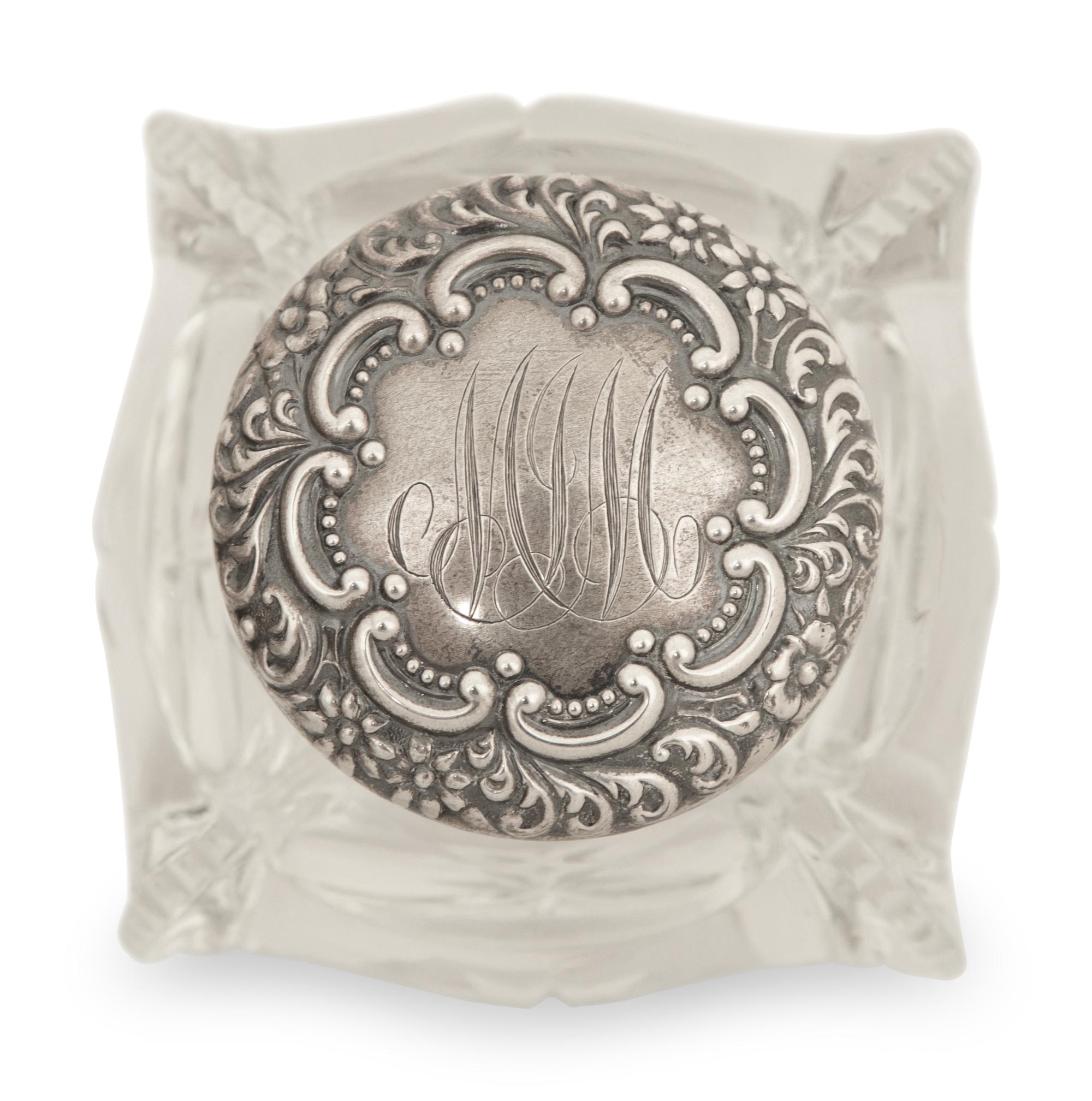 An Italian Silver Standish and a Silver Capped Inkwell — 20th Century