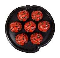 A Set of Chinese Export Carved Red Lacquer "Peach" Nesting Boxes and a Stand