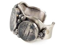 Sterling Silver and Silver Dollar Cuff Bracelet