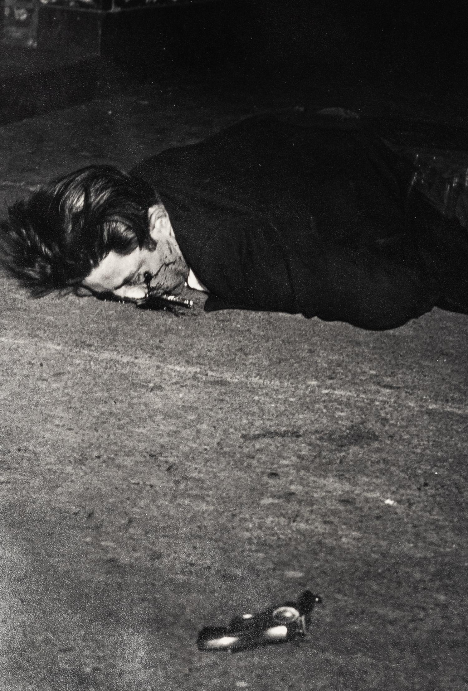 Weegee (1899-1968) Gunman killed by an off-duty cop, 344 Broome Street, February 3, 1942
