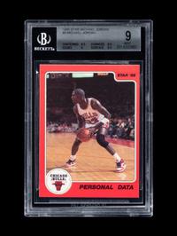 A 1986 Star Michael Jordan Set Break Basketball Card No. 9 Personal Data (BGS 9 MINT, Two 9.5 Subgrades)