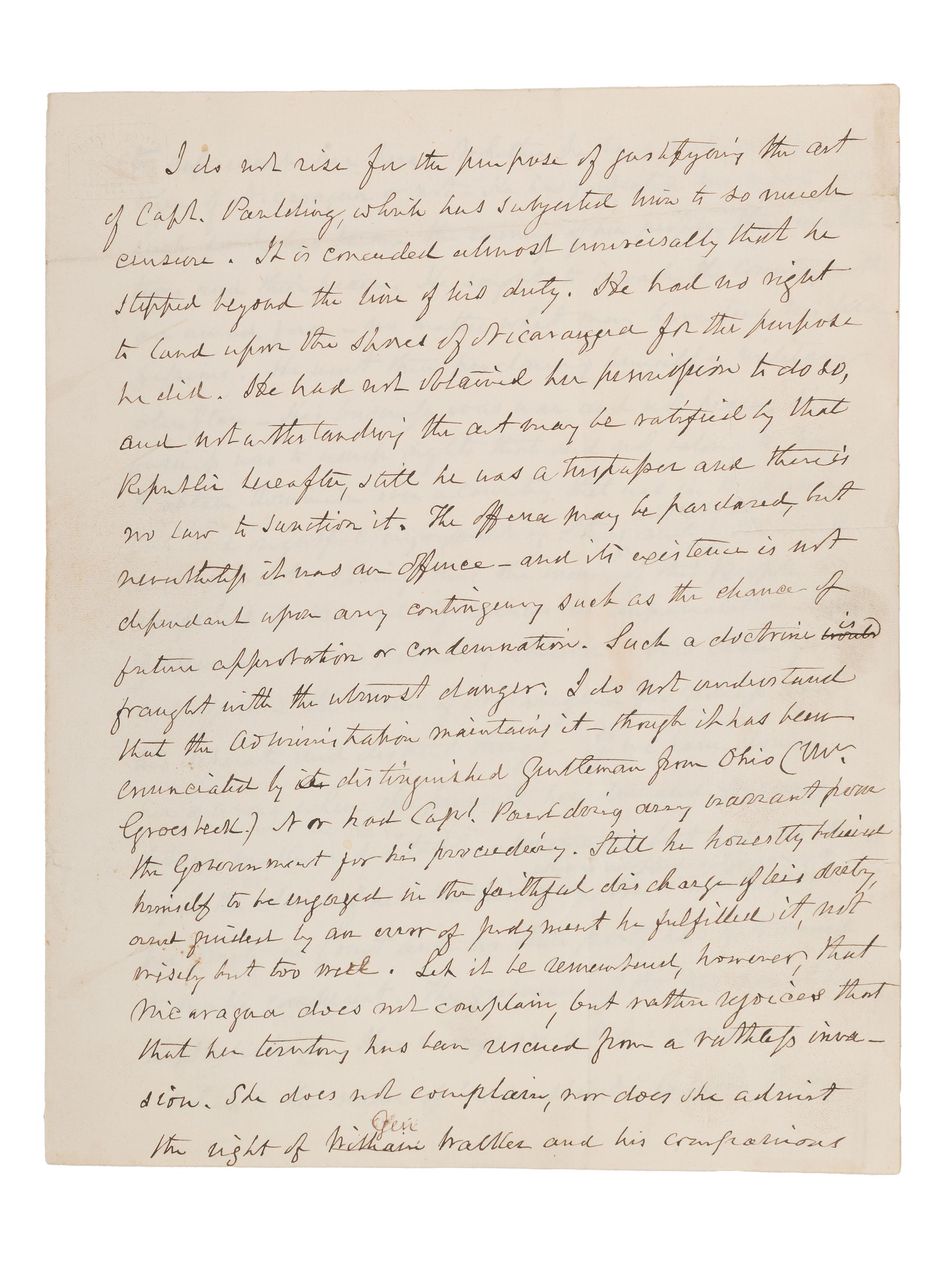 [FILIBUSTERS -- WALKER, William (1824-1860)]. Small grouping related to William Walker and the "Walker Expedition" to Nicaragua.