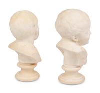 A Pair of Continental Allegorical Marble Busts