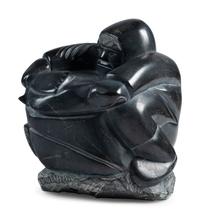 Soapstone Sculpture of Hunter and Walrus