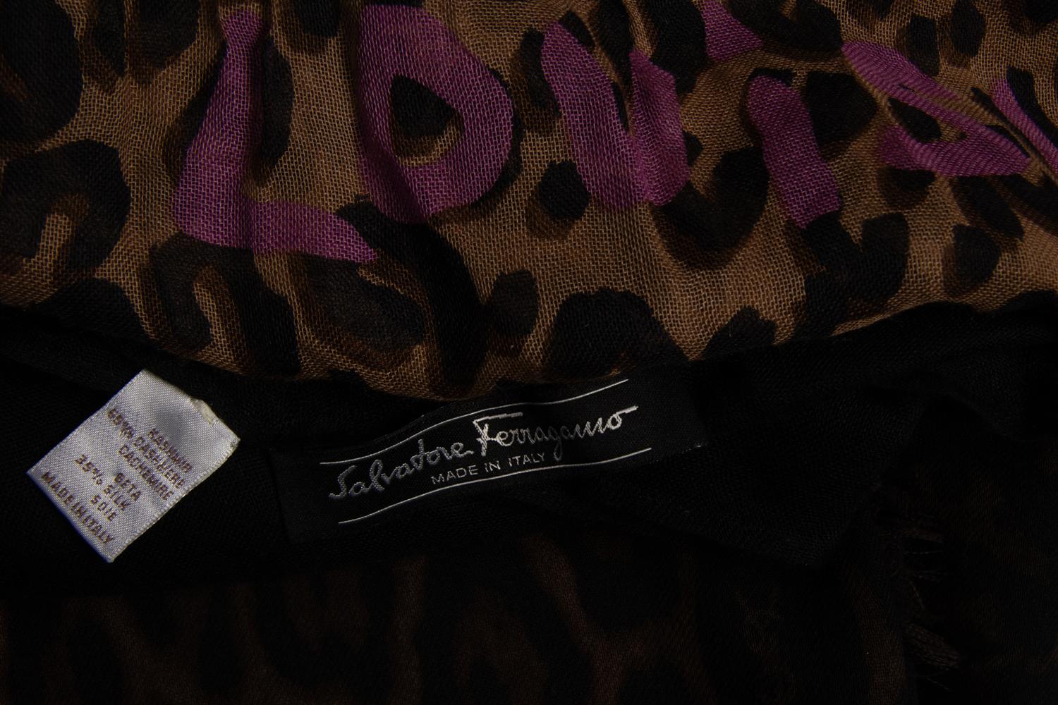 Three Designer Scarves by Yves Saint Laurent, Louis Vuitton, and Salvatore Ferragamo