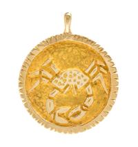 A Yellow Gold Cancer Zodiac Pendant, 12.70 dwts.