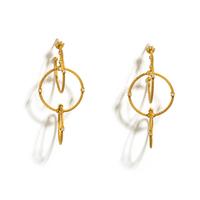 PAUL MORELLI, YELLOW GOLD AND DIAMOND EARRINGS