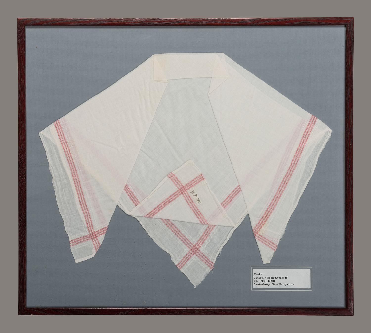 A Shaker Cotton Embroidered Neckerchief