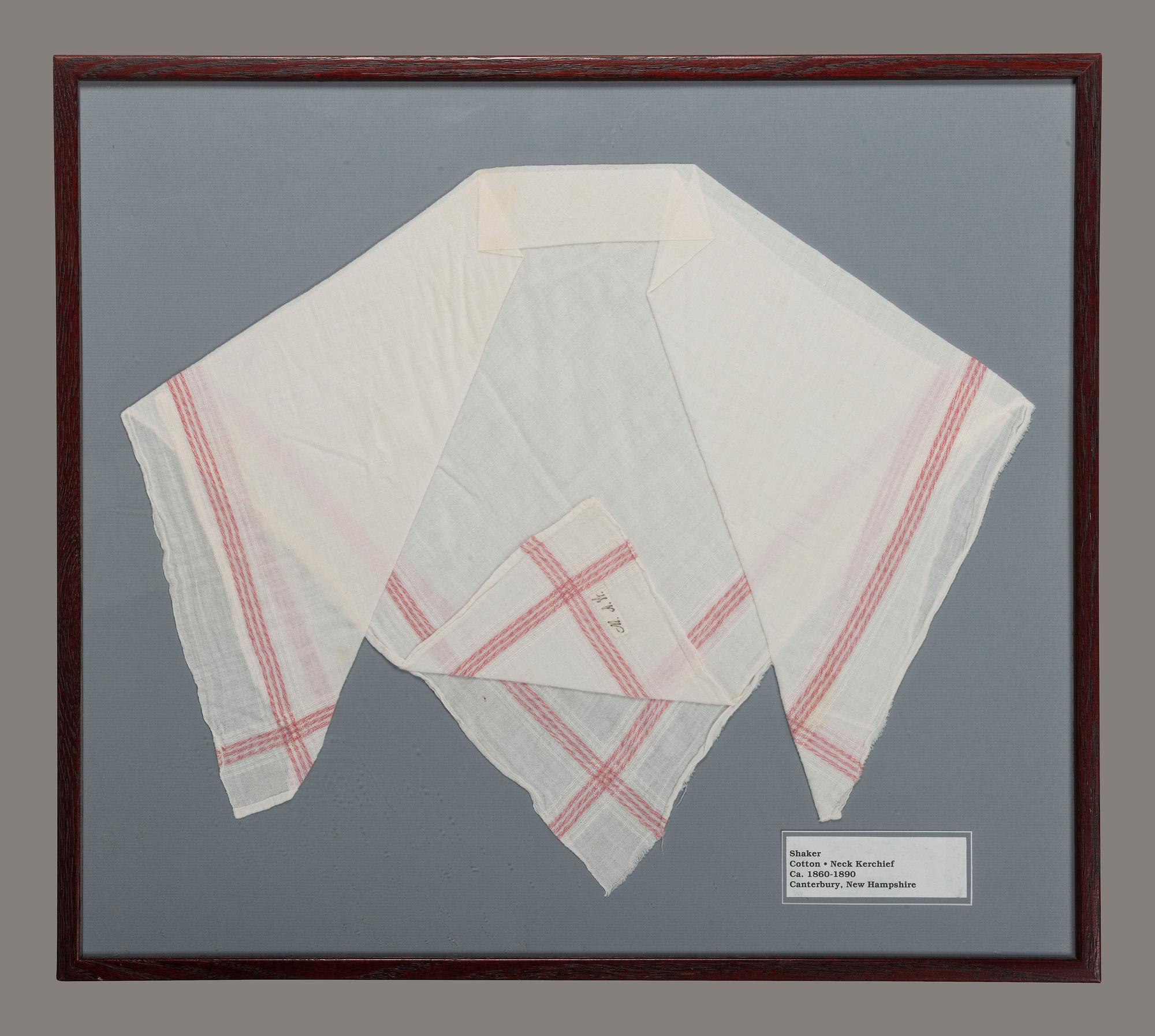 A Shaker Cotton Embroidered Neckerchief