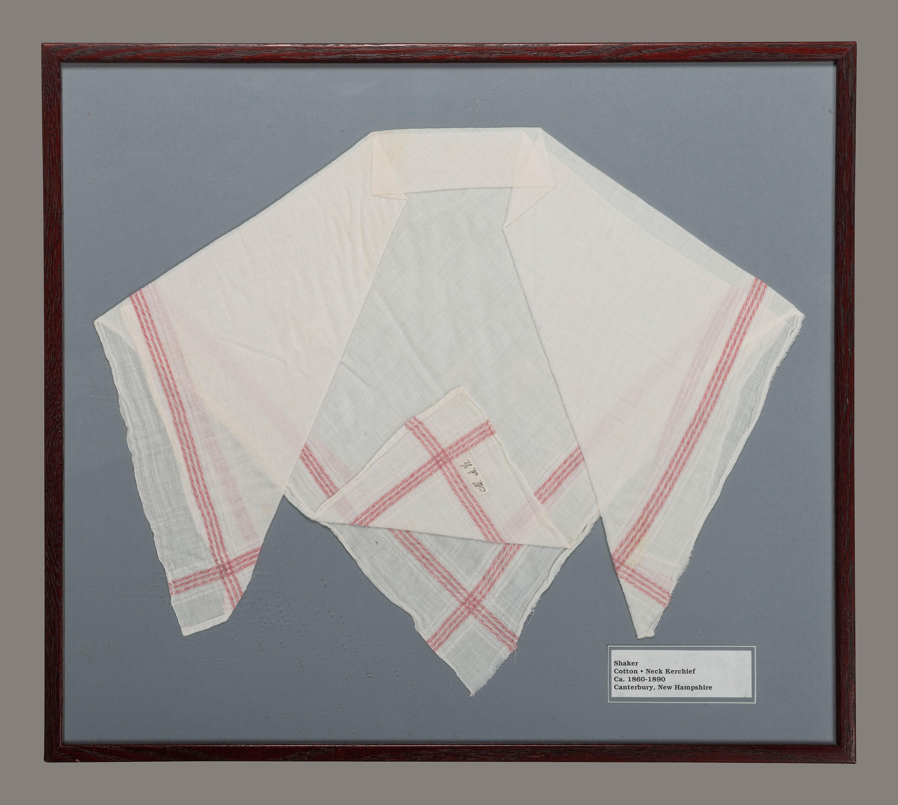 A Shaker Cotton Embroidered Neckerchief