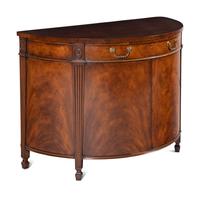 A George III Style Burlwood Demilune Cabinet