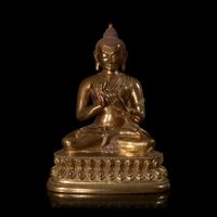 A Sino-Tibetan Bronze Figure of a Teaching Buddha, Probably Republic Period 或民國 銅佛陀坐像
