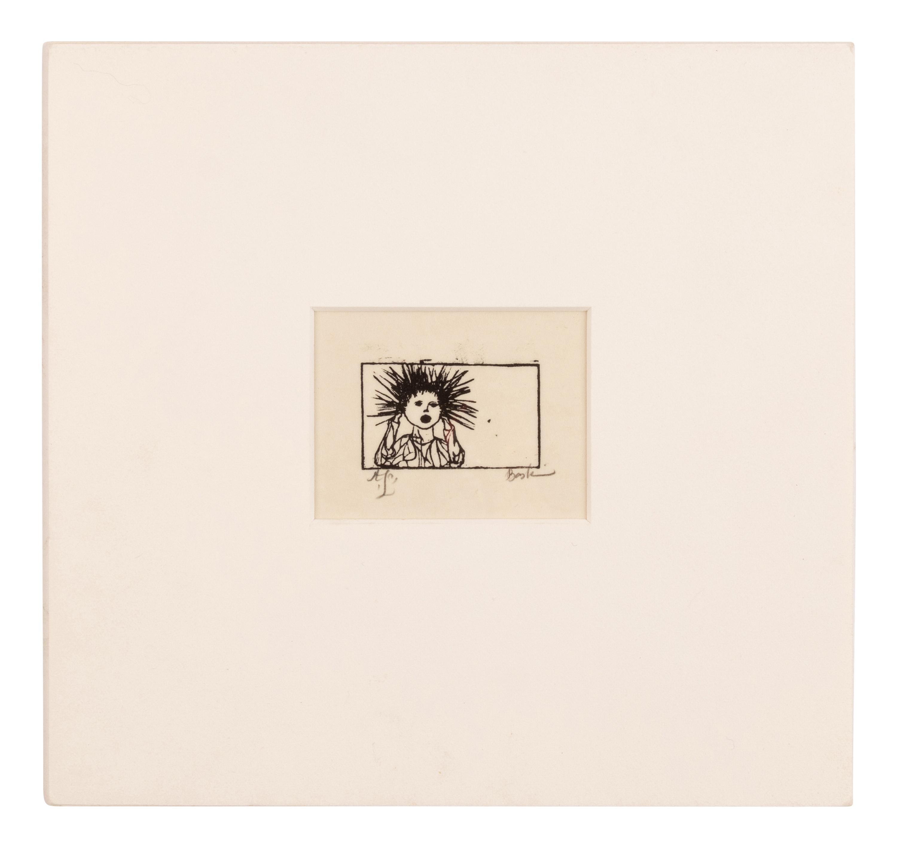 [CHILDREN'S BOOKS - STRUWWELPETER]. BASKIN, Leonard (1922-2000), illustrator. An original signed linocut by Baskin for Struwwelpeter .