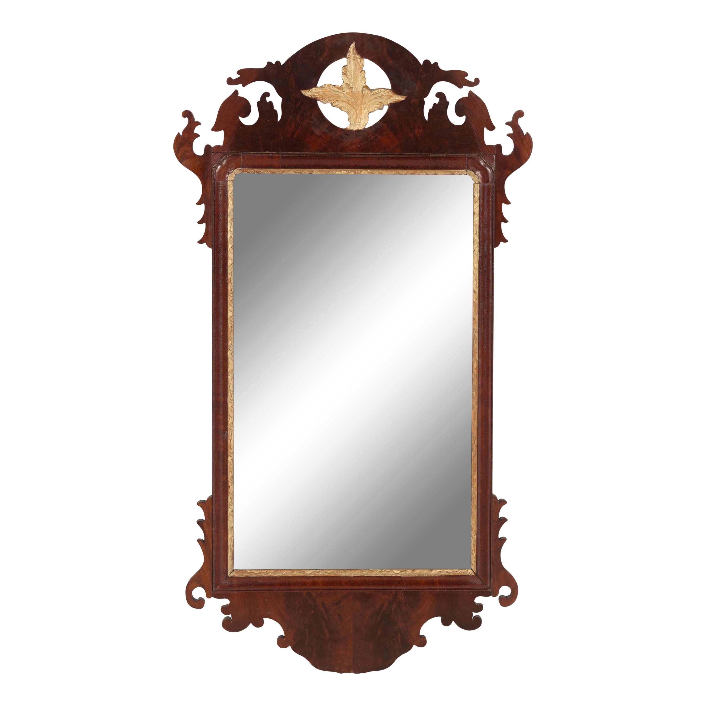 A Chippendale Parcel-Gilt Mahogany Mirror