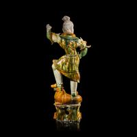 A Chinese Sancai Glazed Pottery Figure of a Lokapala, Tang Dynasty — 唐 三彩天王俑