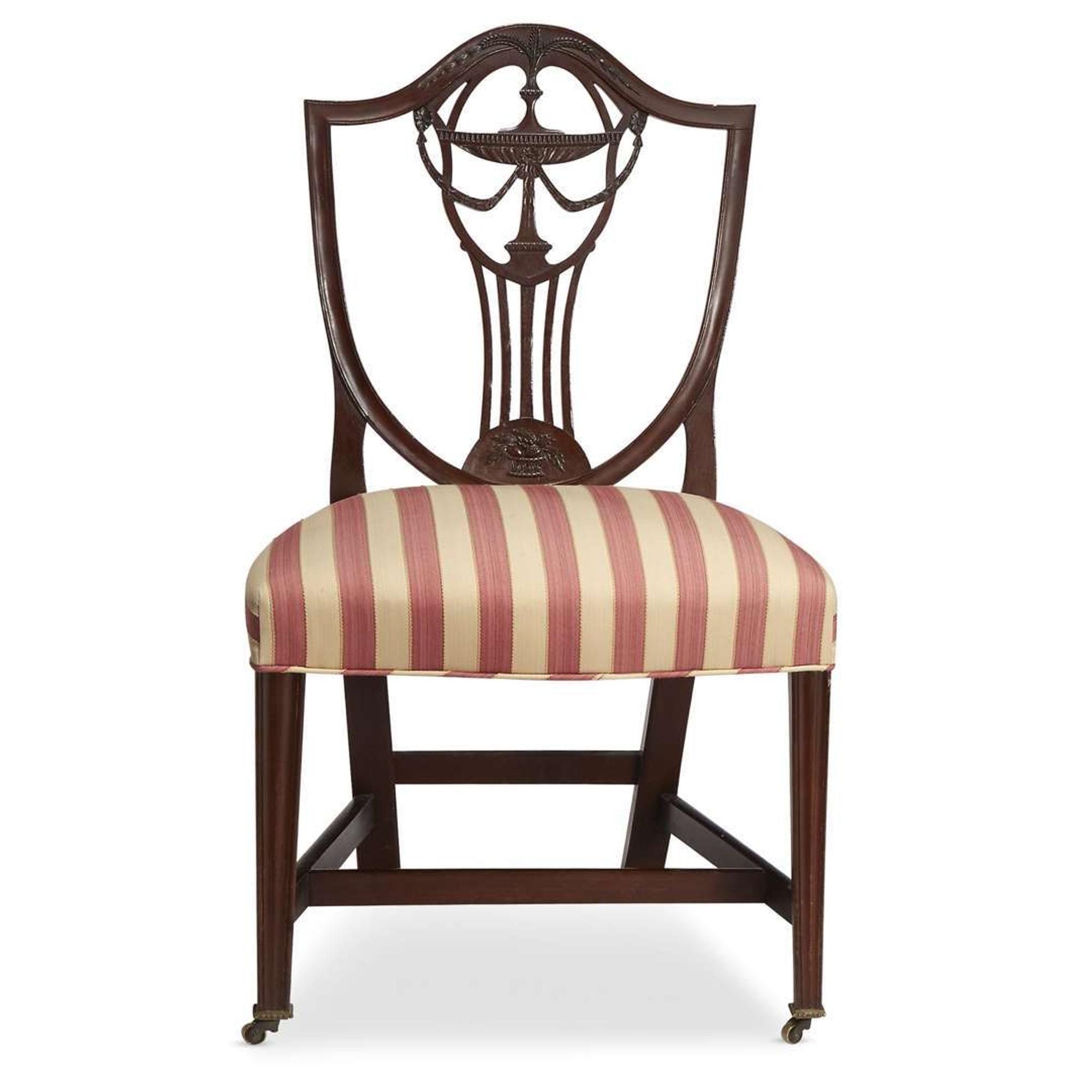 Federal carved mahogany shield-back side chair Attributed to John Carlisle (active 1789?-1803), Providence, RI, circa