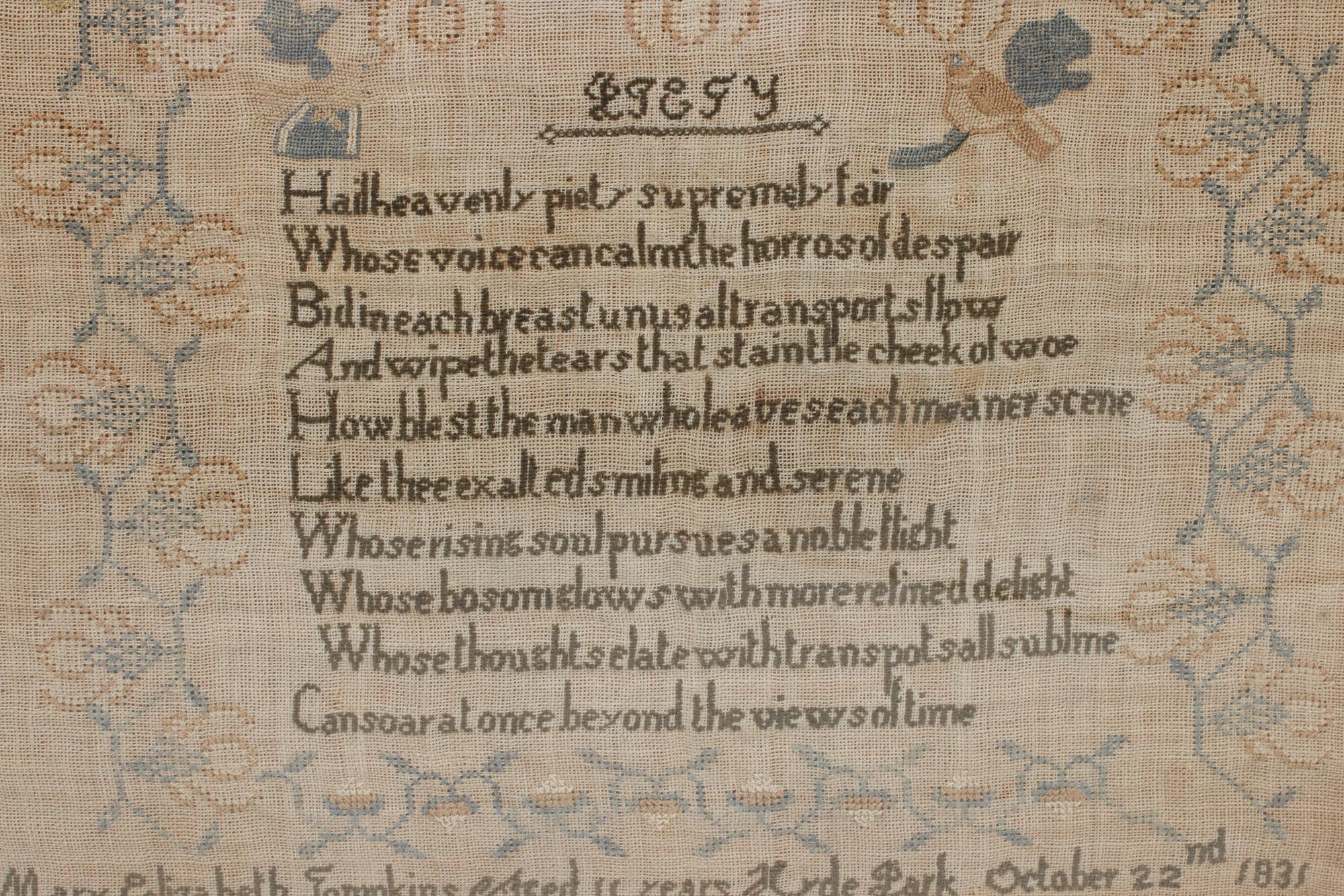 Four English Needlepoint Samplers