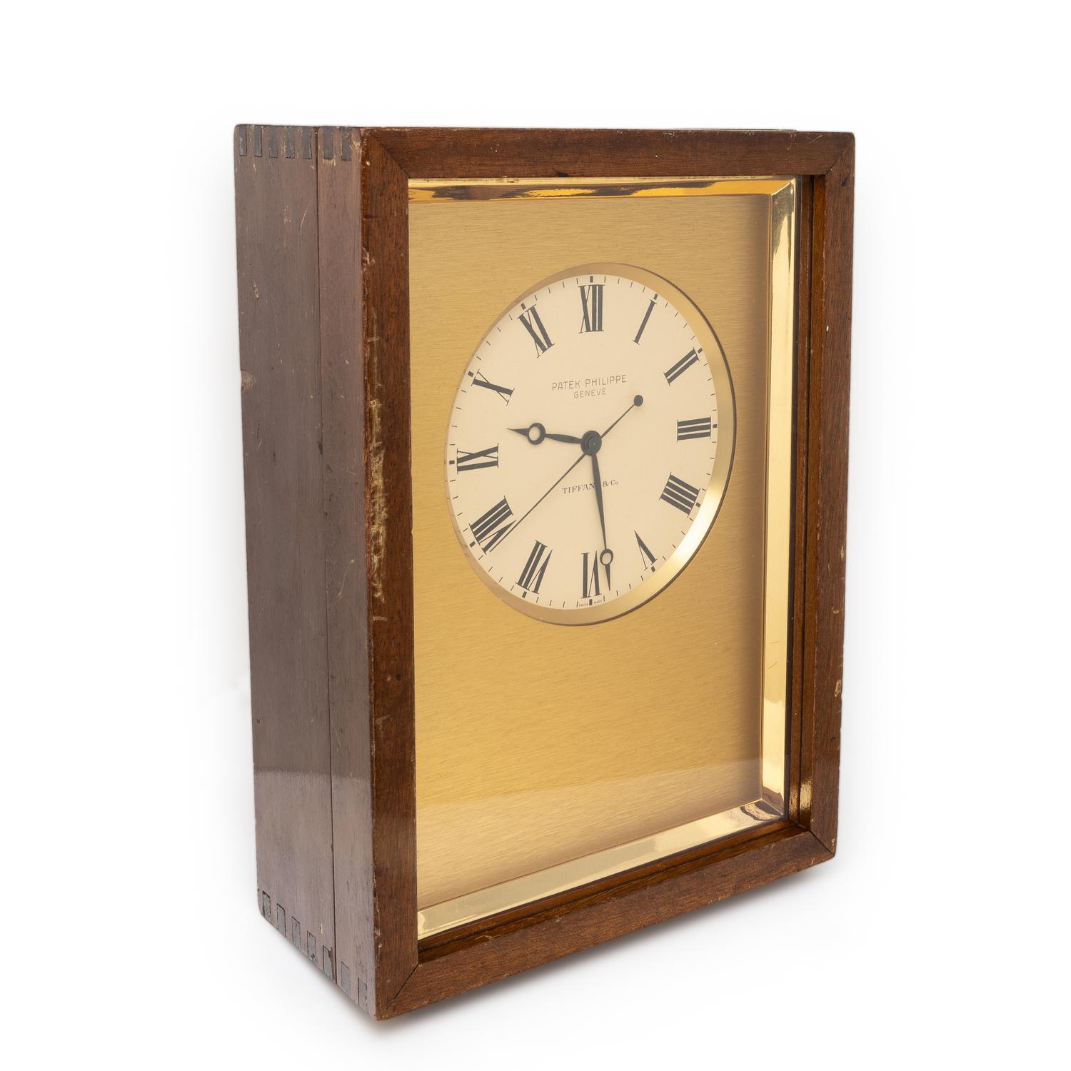Patek Philippe for Tiffany & Co., Ref. E1200, Gilt Aluminum 'Naviquartz' Table Clock