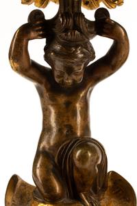 A Pair of French Gilt and Patinated Bronze Tazze