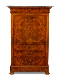 An Empire Style Burlwood Secretaire a Abbatant — 19TH CENTURY