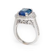 Ceylon Sapphire, Diamond, and White Gold Ring