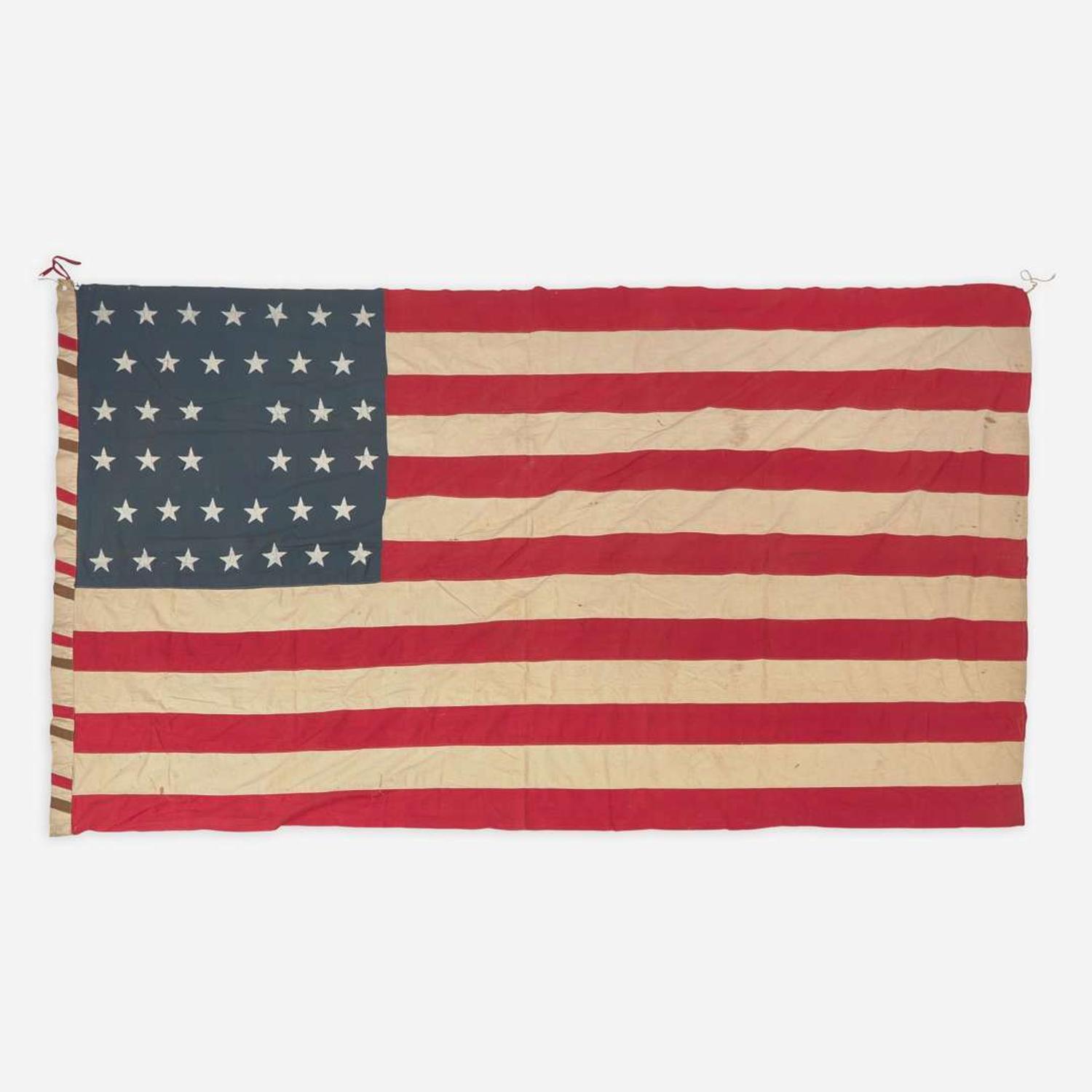 A 38-Star American National Flag commemorating Colorado statehood 1877-1889
