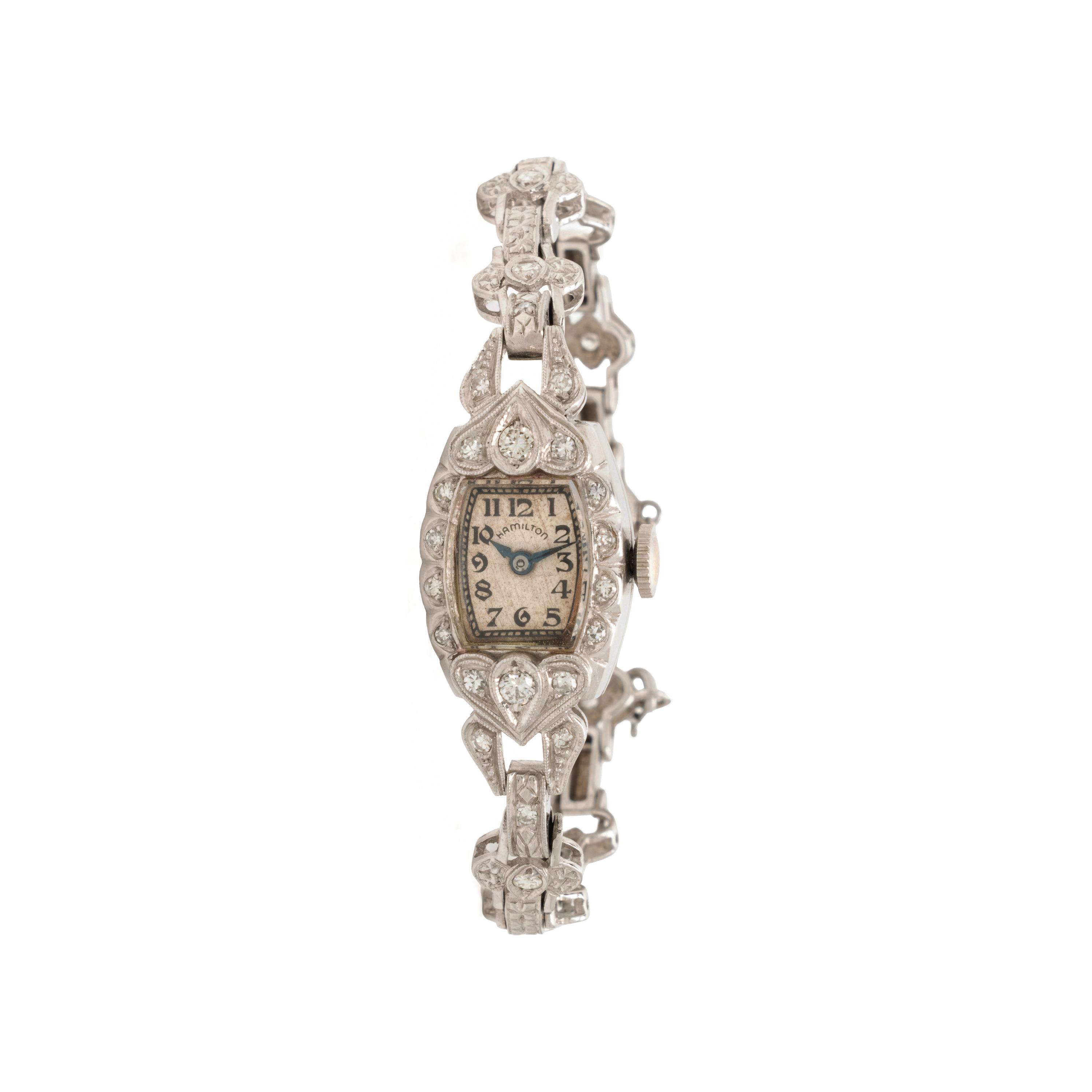 Hamilton, Art Deco, Platinum and Diamond Watch