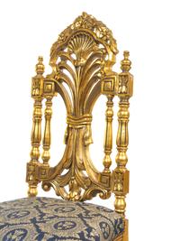 A Pair of Rococo Style Giltwood High-Back Side Chairs