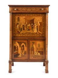 An Italian Marquetry Fall-Front Cabinet
