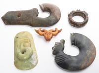 A Group of Archaistic Hardstone Articles Length of largest 12 3/4 x width 6 1/2 inches.